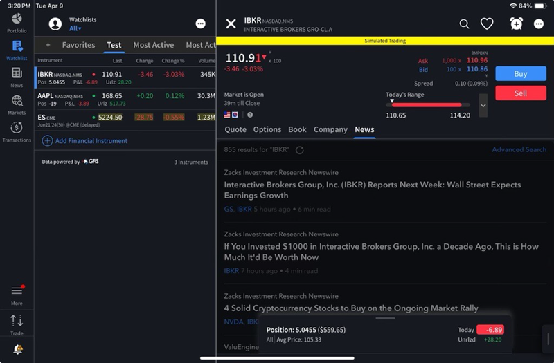 The Company Information and News on the iPad